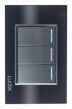 Lucek Placa con Apagador BP03-CNN, 3 Interruptores, 127 - 250V, 16A, Cristal Negro