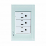 Lucek Tomacorriente BP08-CCB, 3 Enchufes, 110 - 250V, 15A, Cristal Blanco