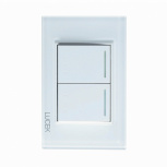 Lucek Placa con Apagador BP09-CBB, 2 Interruptores, 250V, 16A, Blanco