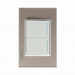 Lucek Placa con Apagador para Escalera BP09-CDM, 2 Interruptores, 250V, 16A, Dorado/Marfil