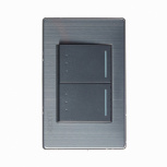 Lucek Placa con Apagador para Escalera BP09-M/A, 2 Interruptores, 250V, 15A, Gris