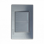 Lucek Placa con Apagador BP09-M/P, 2 Interruptores de Escalera, 127-250V, 16A, Gris Plata