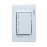 Lucek Placa con Apagador para Escalera BP10-KB, 3 Interruptores, 250V, 16A, Blanco