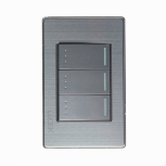 Lucek Placa con Apagador para Escalera BP10-MP, 3 Interruptores, 250V, 16A, Plata