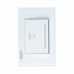 Lucek Placa con Botón de Timbre BP11-CBB, 3 Módulos, Cristal Blanco