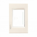 Lucek Placa con Botón de Timbre BP11-CDM, 3 Módulos, Cristal Marfil