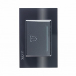 Lucek Placa con Botón de Timbre BP11-CNN, 3 Módulos, Cristal Negro