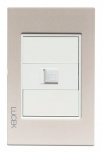 Lucek Placa de Pared BP12-CDM, RJ-45, 1 Puerto, Cristal Dorado