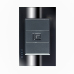Lucek Placa de Pared BP12-CEN, RJ-45, 1 Puerto, Espejo Negro