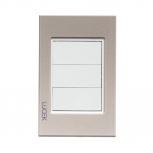 Lucek Placa para Pared BP1200-CDM, 3 Puertos, 1 Pieza, Dorado