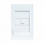 Lucek Placa de Pared BP17-KB, RJ-11, 1 Puerto, Blanco
