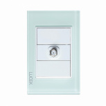 Lucek Placa de Pared BP18-CCB, 1 Puerto Coaxial, Blanco