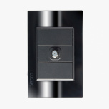 Lucek Placa de Pared BP18-CEN, 1 Puerto Coaxial, Negro Espejo