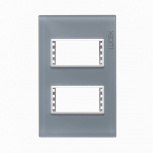 Lucek Placa de Pared PP020-KG, 2 Puertos, Gris