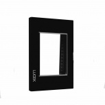 Lucek Placa de Pared PP030-CNN, 3 Puertos, Cristal Negro