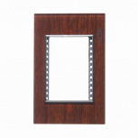 Lucek Placa de Pared PP030-KMN, 3 Puertos, Madera Nogal