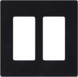Lutron Placa para Pared CW-2-BL, 2 Puertos, 1 Pieza, Negro