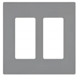 Lutron Placa para Pared CW2GR, 2 Puertos, 1 Pieza, Gris