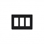 Lutron Caja para Pared CW3BL, 3 Puertos, 1 Pieza, Negro