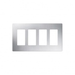 Lutron Placa para Pared, 4 Puertos, Plata