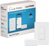 Lutron Kit de Interruptor de Luz Inteligente Caséta, Compatible con Google Assistant y Alexa, Blanco