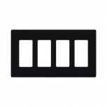 Lutron Placa para Pared SC4MN, 4 Puertos, 1 Pieza, Negro/Blanco