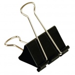 MAE Sujetadocumentos 25mm / hasta 60 Hojas, Caja con 12 Piezas, Negro