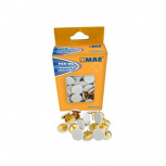 MAE Tachuela PVC, Paquete de 100 Piezas, Blanco