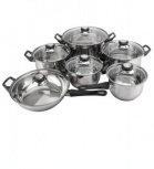 Magefesa Batería de Cocina Monterrey, Acero Inoxidable, 12 Piezas, Plata