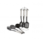 Magefesa Juego de Utensilios MAID, 7 Piezas, Negro/Acero Inoxidable