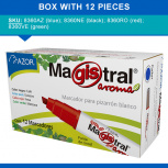 Magistral Plumones 8360RO, Rojo, 12 piezas