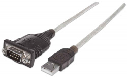 Manhattan Cable USB Macho - DB9 Macho, 1.8 Metros, Plata