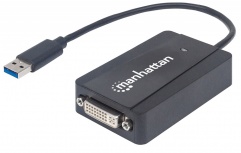 Manhattan Adaptador USB 3.0 A Macho - DVI-I Hembra, Negro