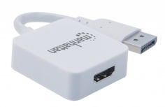 Manhattan Adaptador DisplayPort 1.1 Macho - HDMI Hembra, 4K, Blanco