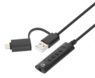 Manhattan Adaptador de Audio USB C/USB A Macho - 3.5mm Hembra, Negro