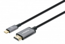 Manhattan Cable HDMI-A Macho - USB-C Macho, 4K, 60Hz, 1 Metro, Negro/Gris