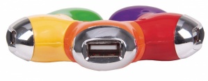 Manhattan Hub Flexible USB 2.0 de 4 Puertos, 480 Mbit/s, Diseño Flor Multicolor