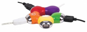 Manhattan Hub Flexible USB 2.0 de 4 Puertos, 480 Mbit/s, Diseño Flor Multicolor