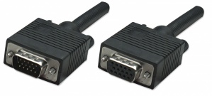 Manhattan Cable para Monitor SVGA 8mm, HD15 Macho - HD15 Hembra, 4.5 Metros, Negro