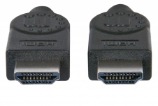 Manhattan Cable HDMI de Alta Velocidad con Canal Ethernet, HDMI Macho - HDMI Macho, 4K, 30Hz, 2 Metros, Negro
