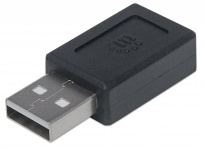 Manhattan Adaptador USB C 2.0 Hembra - USB A Macho, Negro