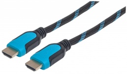 Manhattan Cable HDMI Macho - HDMI Macho, 4K, 60Hz, 3 Metros, Negro/Azul