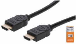 Manhattan Cable Certificado Premium HDMI 2.0 Macho - HDMI 2.0 Macho, 4K, 60Hz, 3 Metros, Negro
