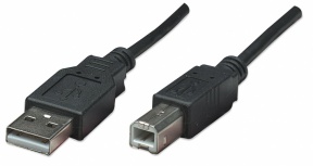 Manhattan Cable USB A - USB B, .5 Metros, Negro