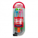 Maxell Kit Audífonos Intrauriculares MAX 347186, Alámbrico, 1.2 Metros, Rosa/Azul