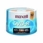 Maxell Torre de Discos Virgenes para DVD, DVD-R, 16x, 4.7GB, 50 Piezas