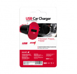 Maxell Cargador para Auto 347408, 12W, 1x USB-A, Negro/Rojo