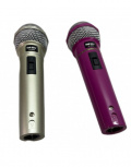 Megaluz Kit Micrófono V-200, Inalámbrico, Rosa/Plata - 2 Micrófonos