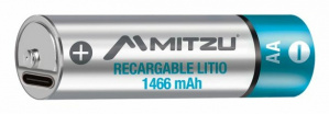 Mitzu Pila Recargable AA, 1.5V, 4 Piezas