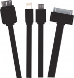 Acteck Cable Micro USB-A Macho - Micro USB/30 Pin/Lightning Macho, 18cm, Negro